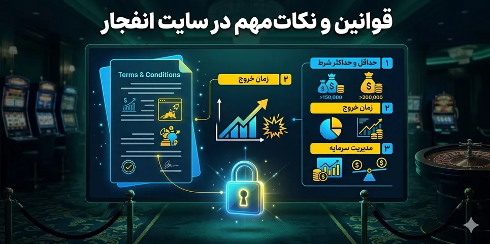 📌 قوانین و نکات مهم در سایت انفجار
